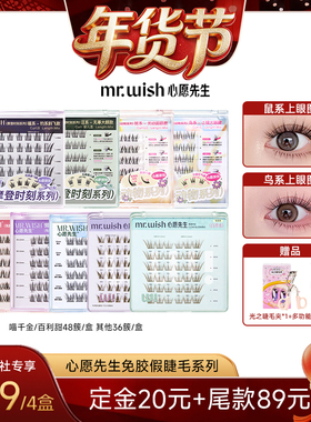 【爆品年货节】Mr.wish/心愿先生免胶款假睫毛上镜自然款分段式