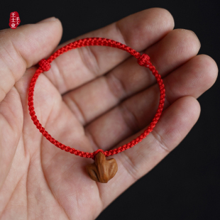 龙纹桃核红绳手链桃篮子婴儿童宝宝身护惊压天然平安本命桃木手串