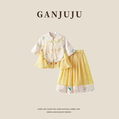 2026新款 儿童国风中式 马面裙套装 女童汉服套装 女孩夏款 两件套