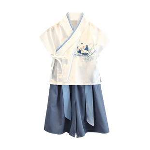 汉服男童夏季短袖中国风唐装薄款复古装礼服儿童夏装套装两件套帅