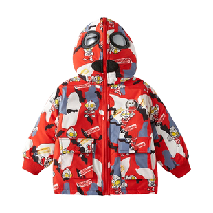 男童羽绒服2025新款冬季炸街加厚连帽小男孩外套痞帅保暖儿童冬装