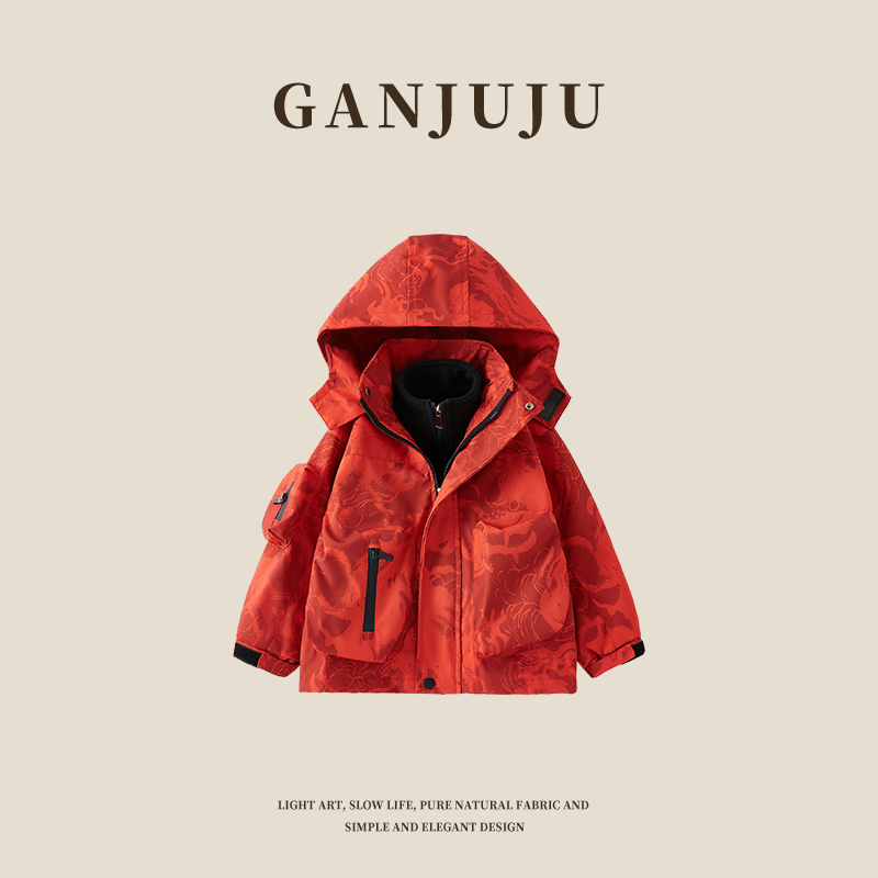 男童连帽冲锋衣潮流帅气