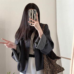 灰色短款风衣外套女2026春秋新款小个子时尚高级感韩系宽松型休闲