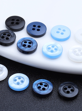 衬衫纽扣男士高档黑色白色休闲高端衣服扣领口短袖t恤衬衣扣子女