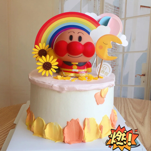饰摆件儿童公仔 英雄可爱面包超人存钱罐卡通公仔摆件生日蛋糕装