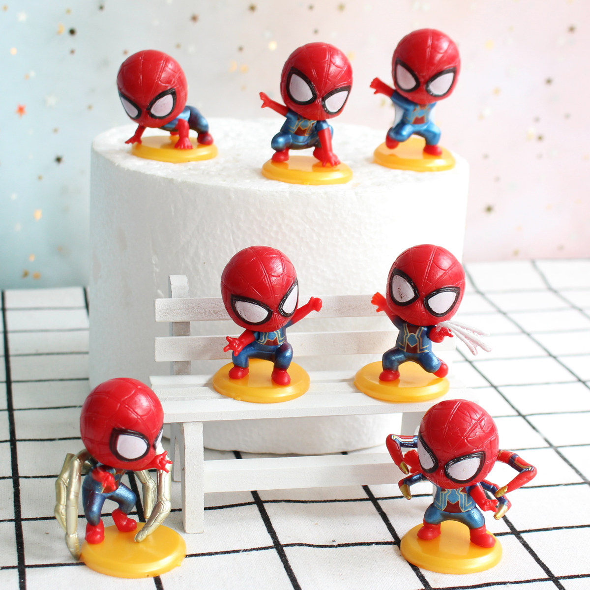 Q版带底座蜘蛛侠公仔摆件甜品台装饰男孩儿童生日蛋糕烘焙公仔,节庆用品/礼品,节日装扮用品,淘宝优惠券,粉丝福利购,淘宝优惠卷