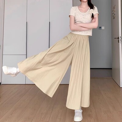 高腰显瘦宽松休闲小个子阔腿裤女