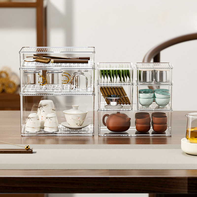 桌面茶具收纳盒杯子水杯收纳整理
