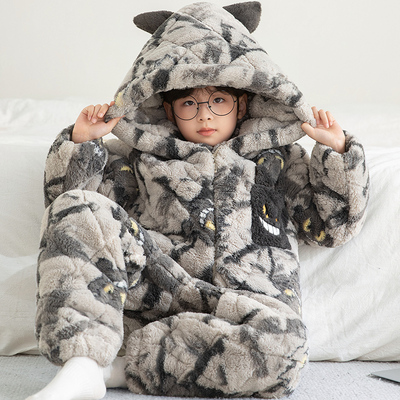 儿童睡衣2025超火冬装一整套男童