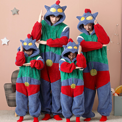 动感超人儿童连体睡衣保暖珊瑚绒