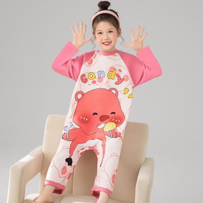 纯棉儿童睡衣春秋季长袖女童睡袋
