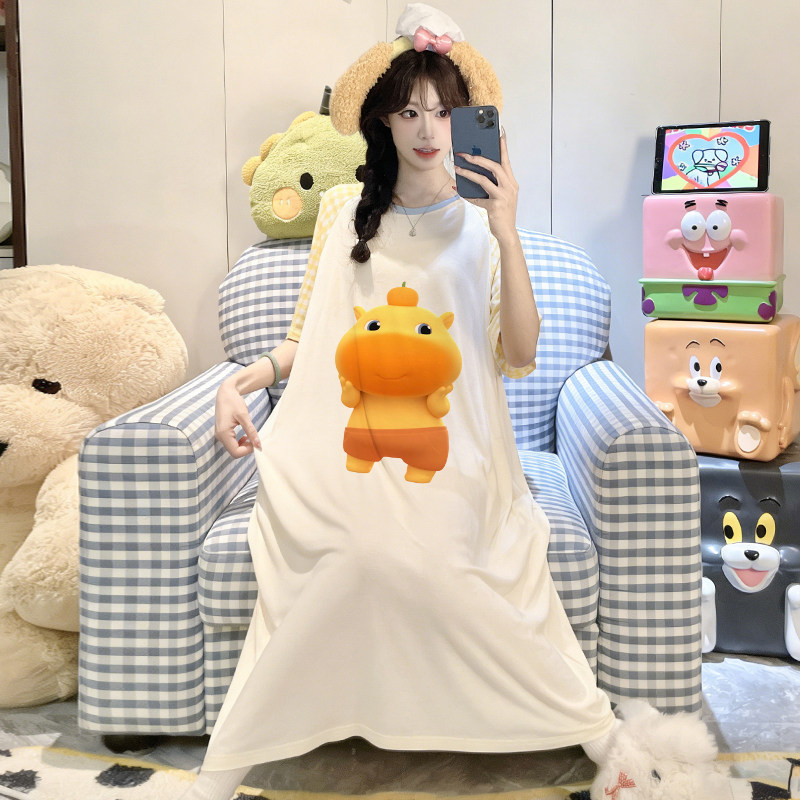 女款睡裙夏季薄款短袖睡衣莫代尔