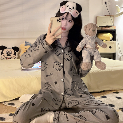 女款睡衣冬季德绒衣服初中生套装