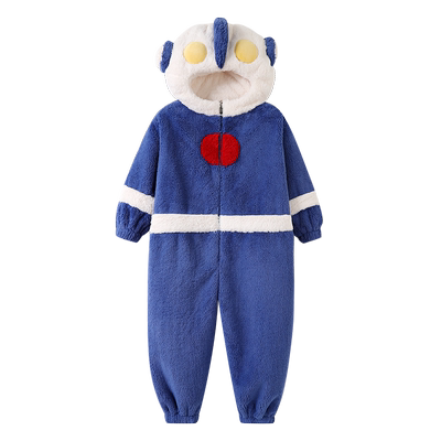 一家三口珊瑚绒亲子连体睡衣