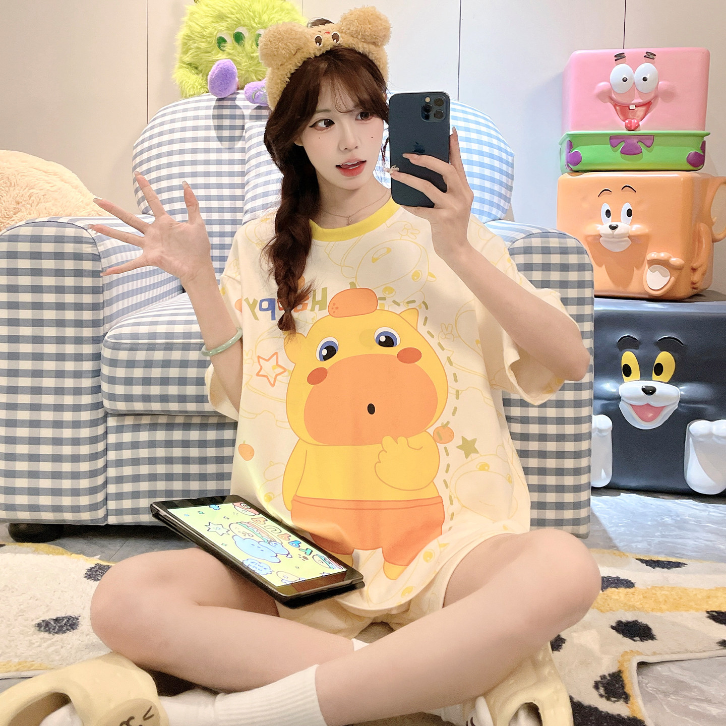 水豚噜噜睡衣女款2026新款夏季