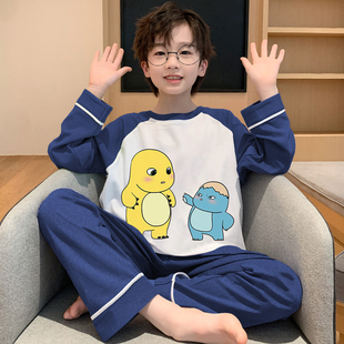 男童睡衣中大童春秋季 两件套 男孩长袖 纯棉家居服奶龙儿童秋衣秋裤