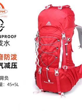 艾王户外登山双肩包尼龙防泼水大容量运动徒步短途旅行露营45+5L