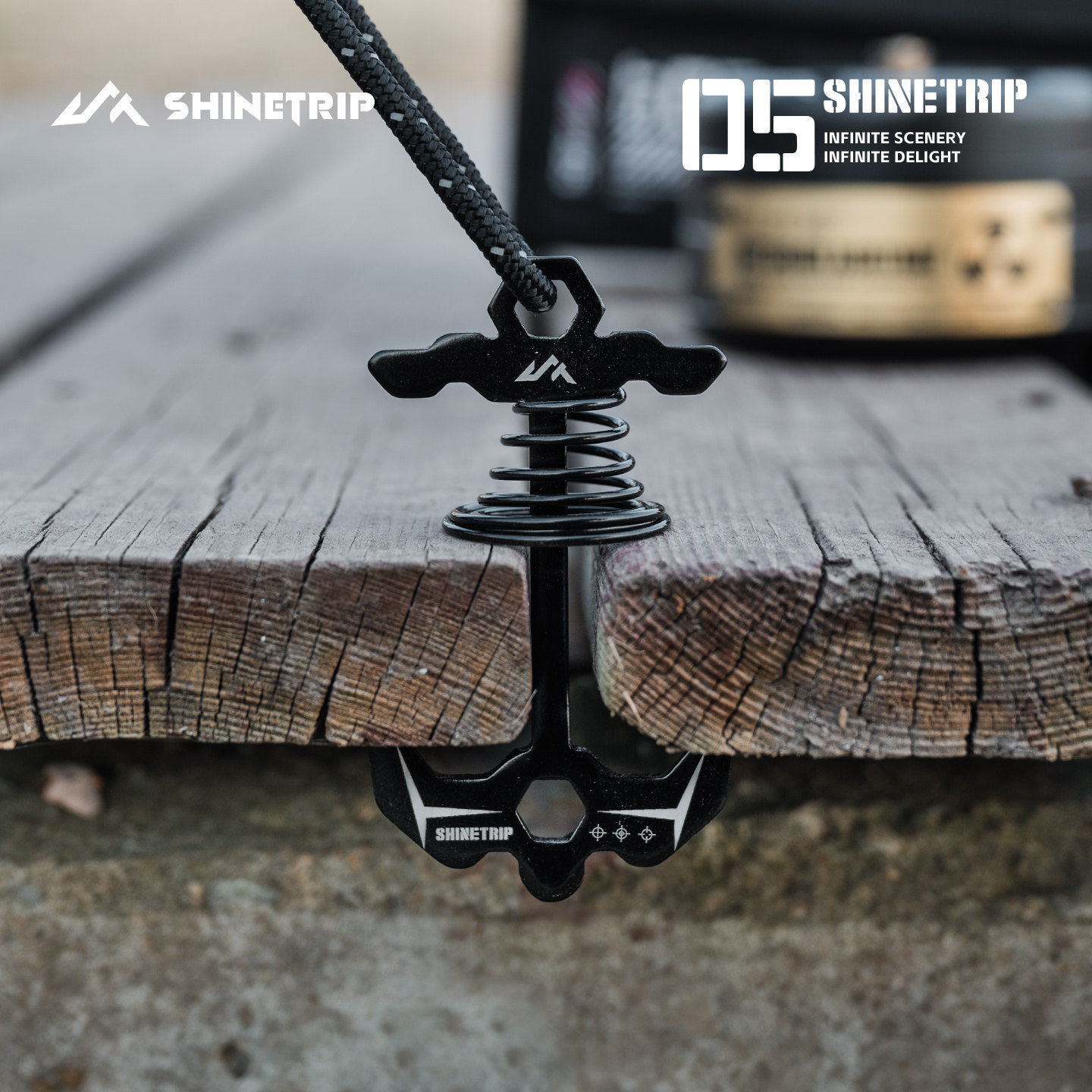 ShineTrip山趣地钉户外露营鱼骨钉铝合金固定栈道甲木板伞型弹簧