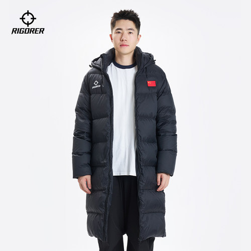 准者防泼水长款羽绒服