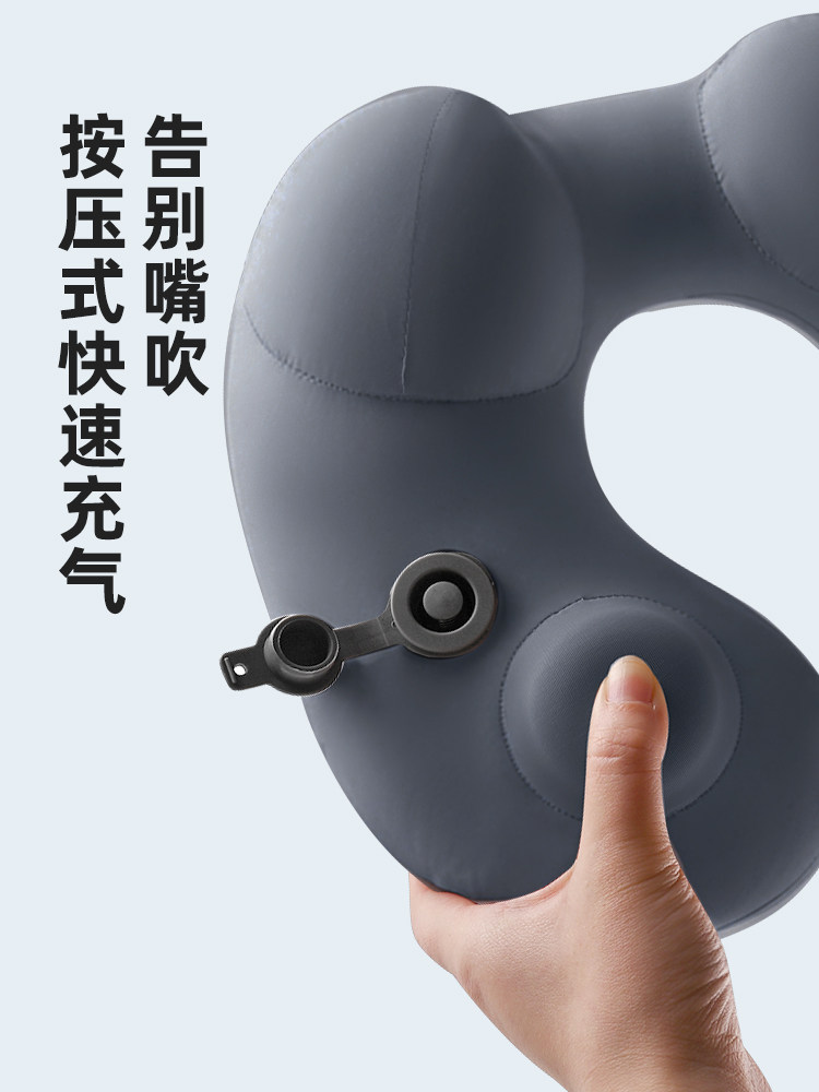 Effortless Inflation Travel Pillow w/ Hood – Instant Comfort On-the-Go - Taobao product photo 2