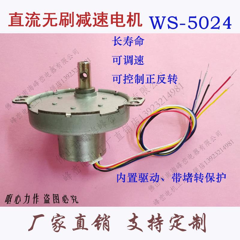 直流无刷电机WS-5024齿轮减速马达连续工作工业展示慢速长寿命