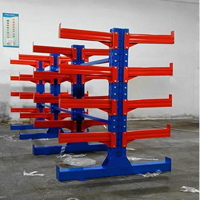 悬臂货架重型仓库仓储五金钢管铝材管材托臂货架单双面布匹板材架