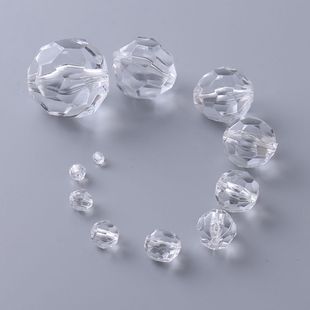30mm透明色32面亚克力珠子散珠帘珠diy饰品配件手工串珠包材料