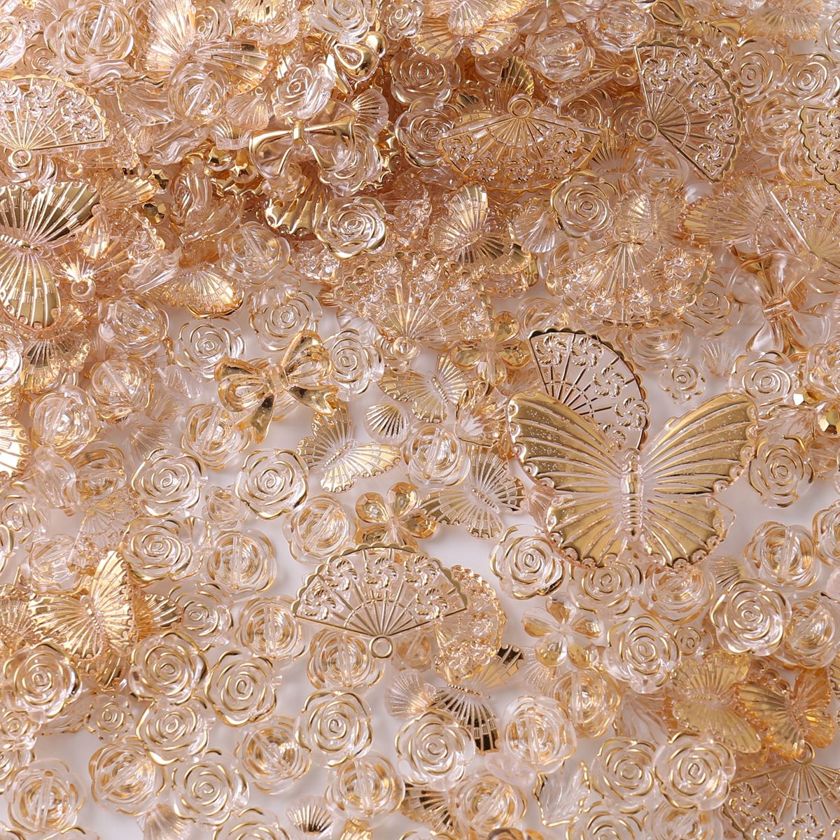 金边透明玫瑰花巴洛克混款珠子