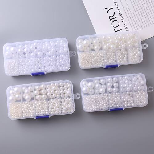 ABS仿珍珠米白纯白色穿孔珍珠