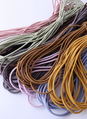 高弹力3MM八角皮筋diy手工自制头绳发圈发带材料散装打结发绳配件