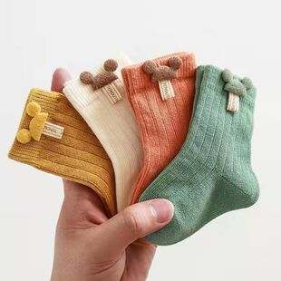 卡通可爱男女童儿童袜子春秋婴儿中筒袜透气松口不勒腿无骨