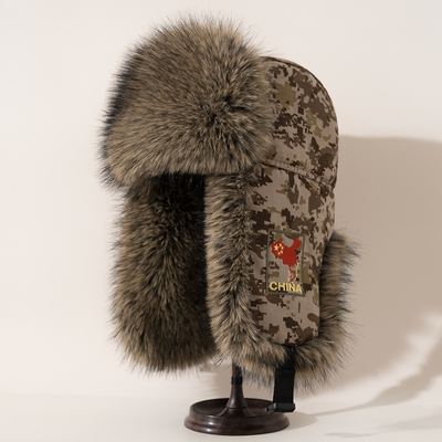 数码迷彩雷锋帽男女冬保暖超厚