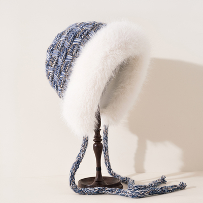 毛绒针织渔夫帽女秋冬保暖蒙古帽