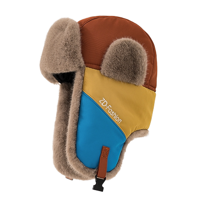 拼色亮色适合户外滑雪的雷锋帽