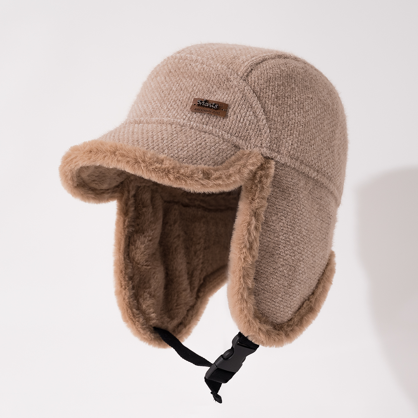 秋冬全绒护耳帽女针织雷锋帽