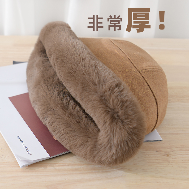 超厚毛绒绒全毛内里护耳渔夫帽女