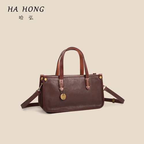 头层牛皮可单肩斜挎包