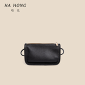 哈弘新款 小众设计高级软皮单肩斜挎迷你简约时尚 百搭真皮小方包