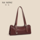 哈弘新款 头层牛皮腋下包大容量软皮单肩包高级感法式 复古小众设计