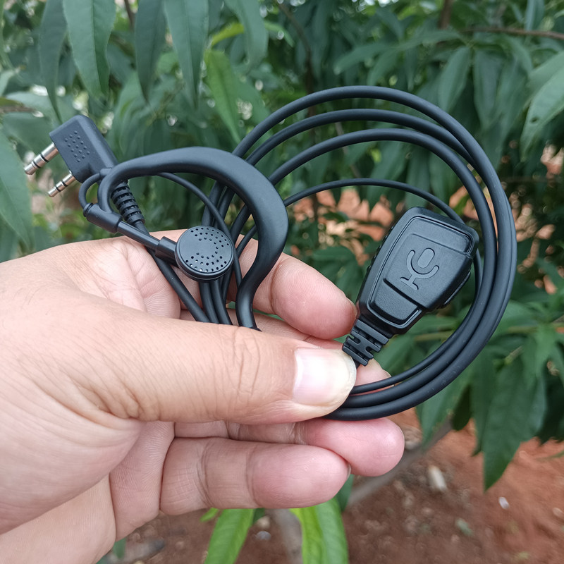 大咪头对讲机耳机线耳挂铁夹高清晰k头插头旋转听筒耳唛耳线包邮