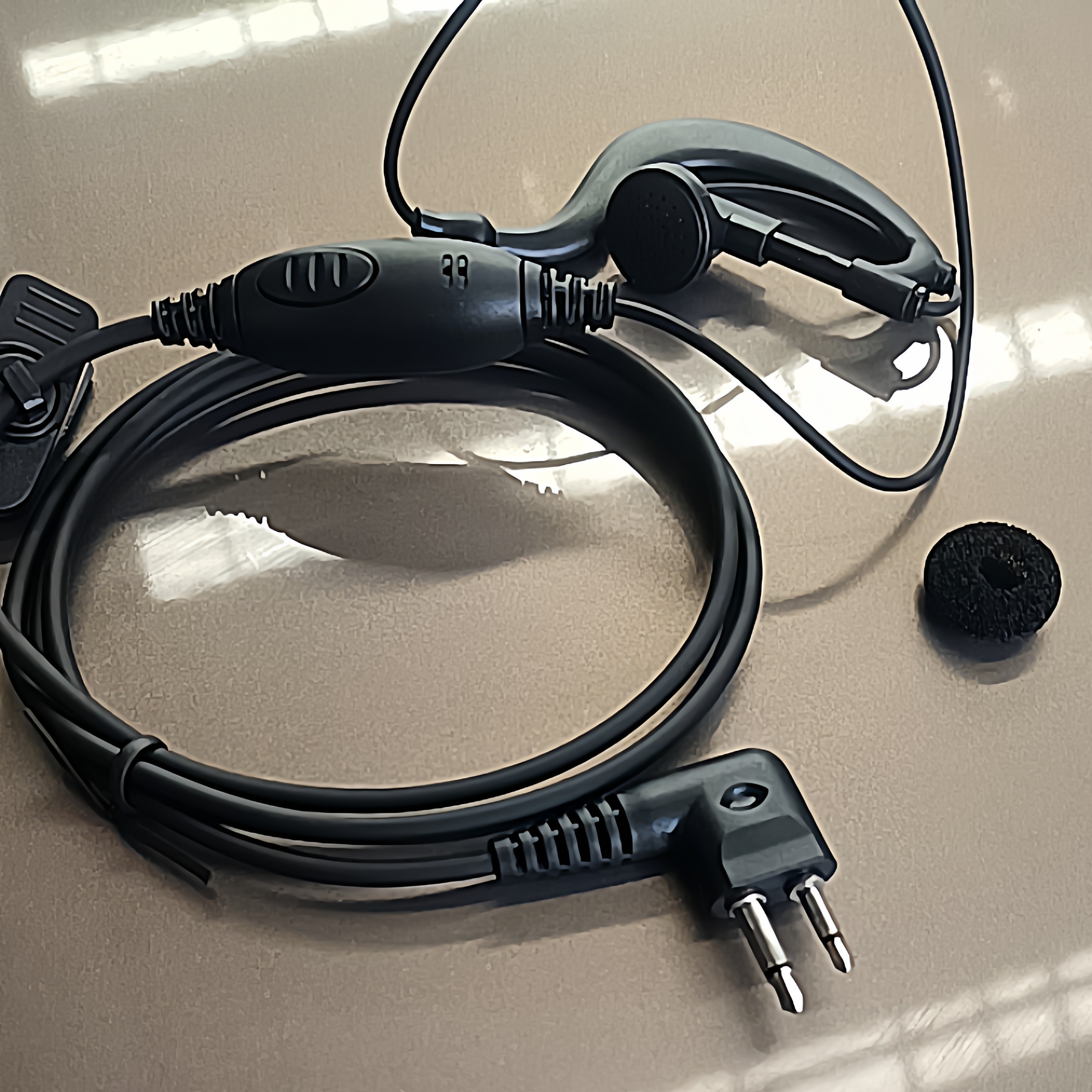 对讲机耳机耳麦耳机线通用型耳塞式耳挂M头双孔规格耳挂式