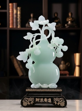 新中式五福临门仿玉葫芦摆件