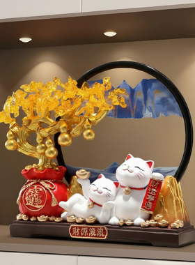 新中式招财猫财源滚滚摆件