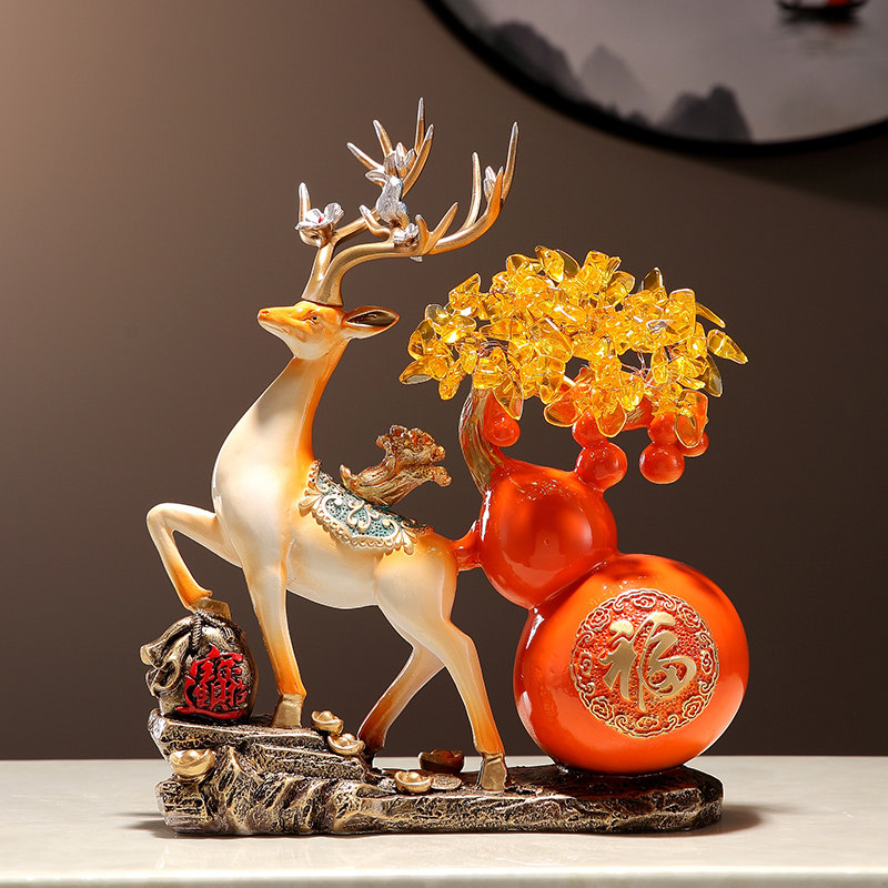 新中式葫芦发财树摆件客厅电视柜玄关收纳装饰品乔迁搬家礼品礼物,家居饰品,装饰摆件,淘宝优惠券,粉丝福利购,淘宝优惠卷