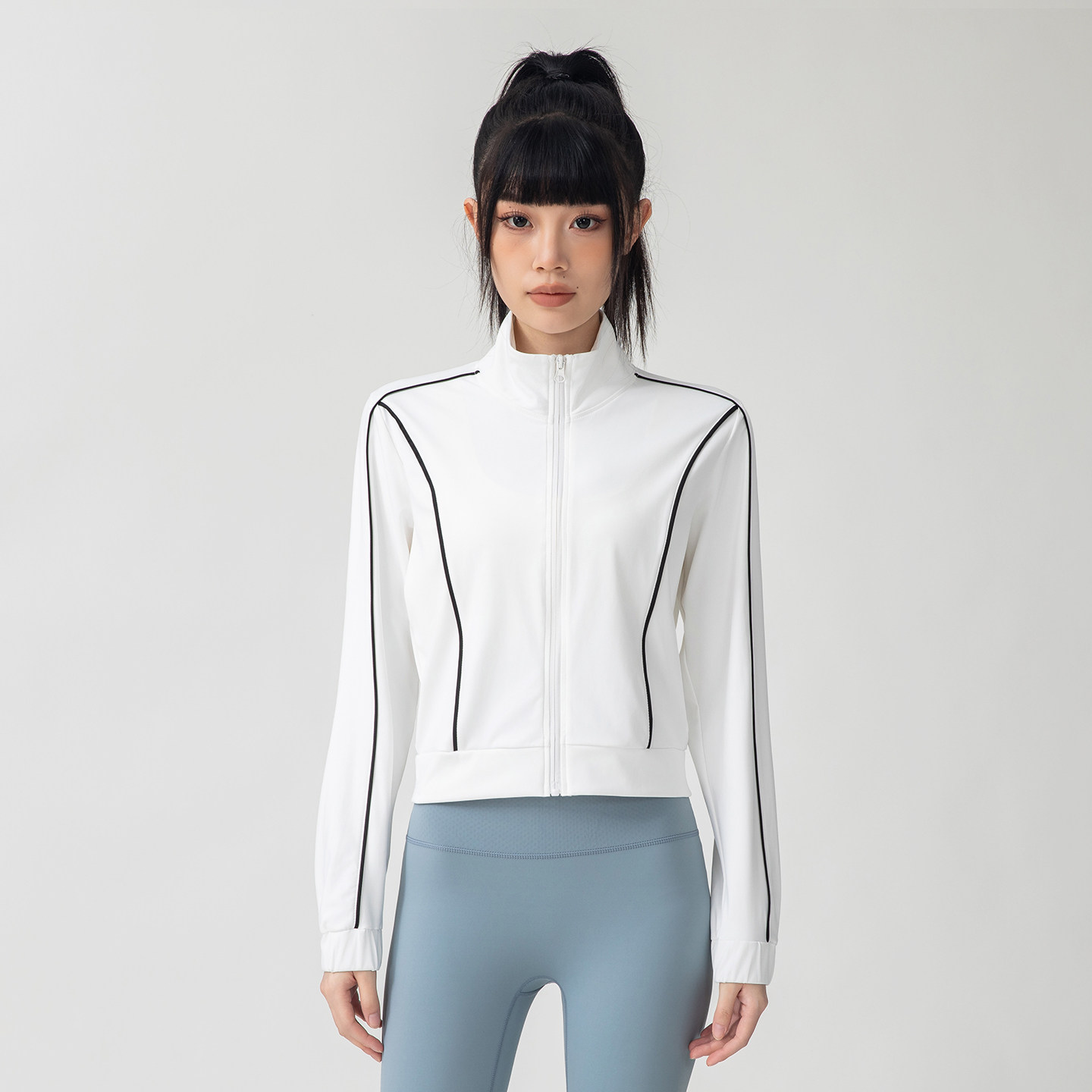 运动外套女新款线形宽松开衫夹克秋冬撞色高弹透气休闲瑜伽健身服,运动/瑜伽/健身/球迷用品,瑜伽外套,淘宝优惠券,粉丝福利购,淘宝优惠卷