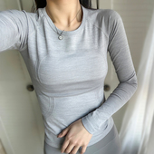 高级感普拉提瑜伽服女春秋跑步训练紧身显瘦运动长袖 专业健身上衣