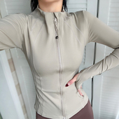 瑜伽服女高级感立领长袖 运动外套跑步训练健身上衣秋冬防风跑步服