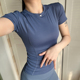 正肩运动短袖 健身衣速干吸汗透气T恤上衣女夏季 跑步训练瑜伽服女