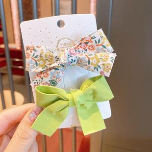 汉服周岁女童儿童发夹蝴蝶结宝宝头饰女宝发饰头花女宝宝红色