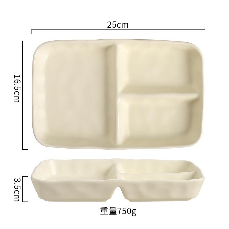 分格餐盘儿童大人减肥减脂月子专用陶瓷餐具高颜值早餐盘分隔盘子